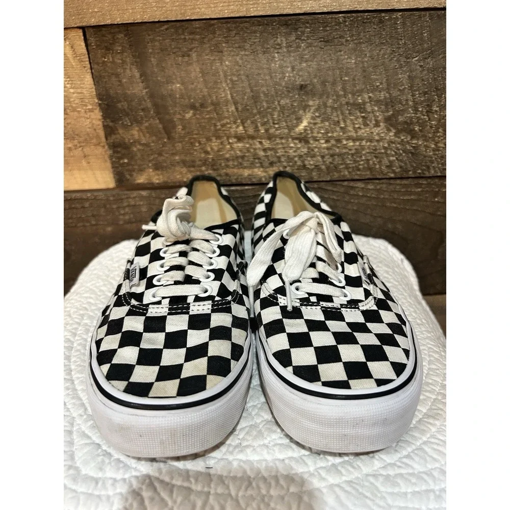 Vans Off The Wall‎ Lace Up Shoes Black White Checkerboard Size Men's 6.5 W 8